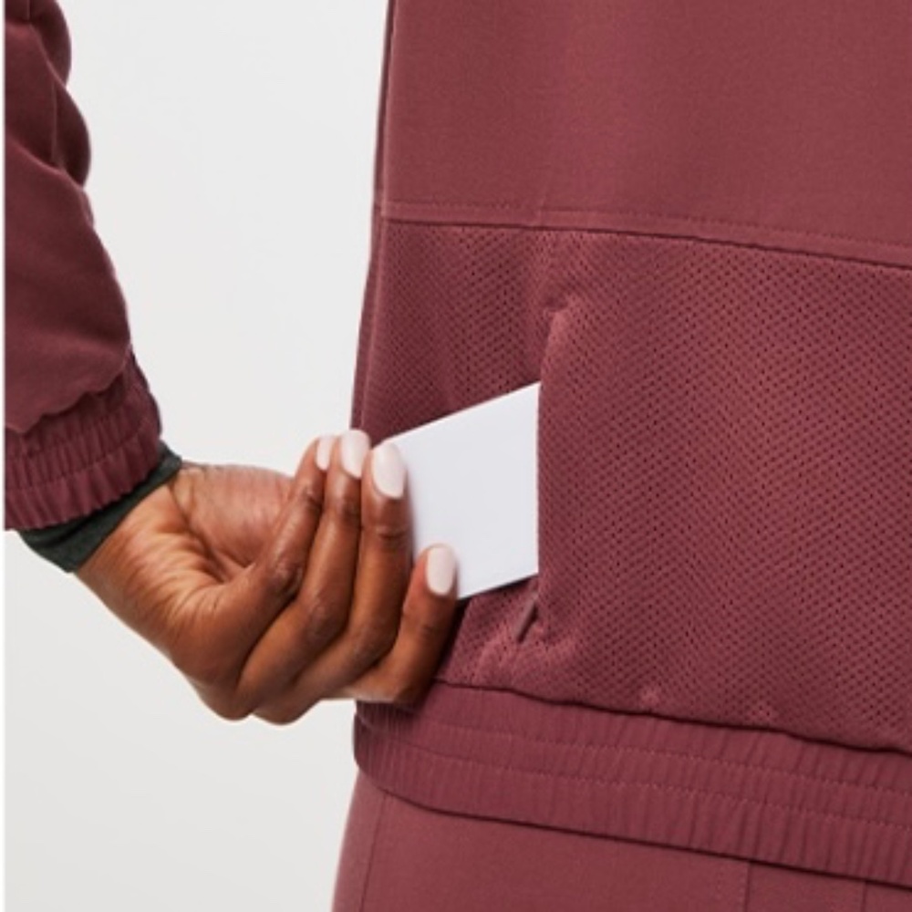 FIGS Women’s Dark Cherry Sydney Scrub Jacket — Size XL